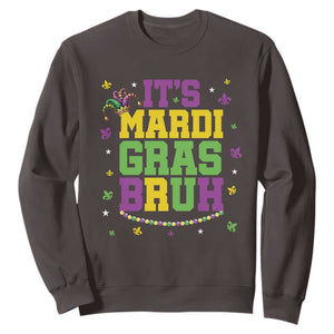 Bruh Mardi Gras Sweatshirt Funny Fat Tuesday Teens Boys Kids TS10 Dark Chocolate Print Your Wear