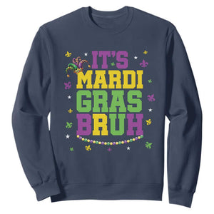 Bruh Mardi Gras Sweatshirt Funny Fat Tuesday Teens Boys Kids TS10 Navy Print Your Wear