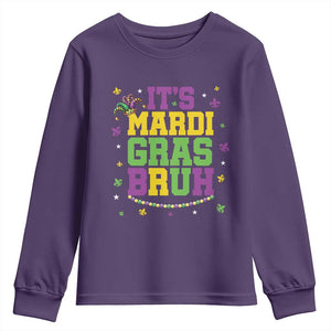 Bruh Mardi Gras Youth Sweatshirt Funny Fat Tuesday Teens Boys Kids TS10 Purple Print Your Wear