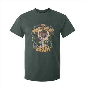 It's Mardi Gras Bruh T Shirt For Kid Glitter Print Crawfish Beads TS10 Dark Forest Green Print Your Wear