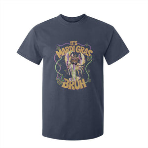 It's Mardi Gras Bruh T Shirt For Kid Glitter Print Crawfish Beads TS10 Navy Print Your Wear