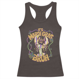 It's Mardi Gras Bruh Racerback Tank Top Glitter Print Crawfish Beads TS10 Dark Chocolate Print Your Wear