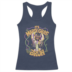 It's Mardi Gras Bruh Racerback Tank Top Glitter Print Crawfish Beads TS10 Navy Print Your Wear
