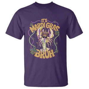 It's Mardi Gras Bruh T Shirt Glitter Print Crawfish Beads TS10 Purple Print Your Wear