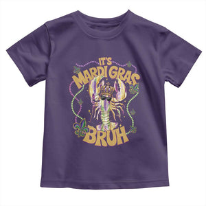 It's Mardi Gras Bruh Toddler T Shirt Glitter Print Crawfish Beads TS10 Purple Print Your Wear