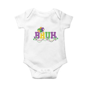 Bruh Mardi Gras Baby Onesie Carnival New Orleans Trip Parade Outfit Teens Boys Kids TS10 White Print Your Wear