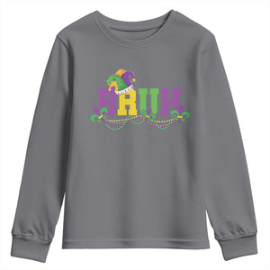 Bruh Mardi Gras Youth Sweatshirt Carnival New Orleans Trip Parade Outfit Teens Boys Kids TS10 Charcoal Print Your Wear