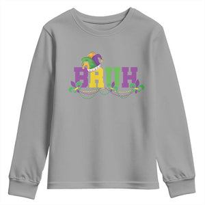Bruh Mardi Gras Youth Sweatshirt Carnival New Orleans Trip Parade Outfit Teens Boys Kids TS10 Sport Gray Print Your Wear