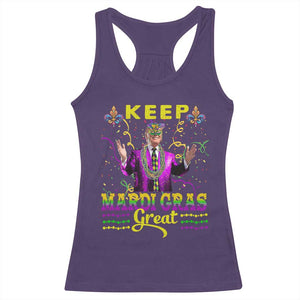 Funny Trump Keep Mardi Gras Great Racerback Tank Top TS10 Purple Print Your Wear