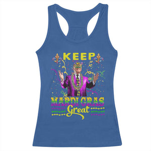 Funny Trump Keep Mardi Gras Great Racerback Tank Top TS10 Royal Blue Print Your Wear