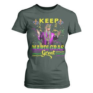 Funny Trump Keep Mardi Gras Great T Shirt For Women TS10 Dark Forest Green Print Your Wear