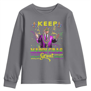 Funny Trump Keep Mardi Gras Great Youth Sweatshirt TS10 Charcoal Print Your Wear