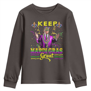 Funny Trump Keep Mardi Gras Great Youth Sweatshirt TS10 Dark Chocolate Print Your Wear