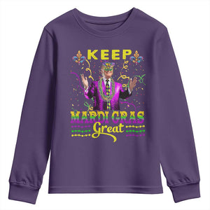 Funny Trump Keep Mardi Gras Great Youth Sweatshirt TS10 Purple Print Your Wear