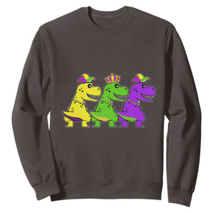 Mardi Gras Sweatshirt Kids Trex Dinos Toddler Boys TS10 Dark Chocolate Print Your Wear