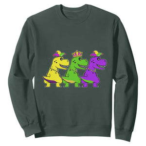 Mardi Gras Sweatshirt Kids Trex Dinos Toddler Boys TS10 Dark Forest Green Print Your Wear