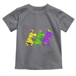Mardi Gras Toddler T Shirt Kids Trex Dinos Toddler Boys TS10 Charcoal Print Your Wear