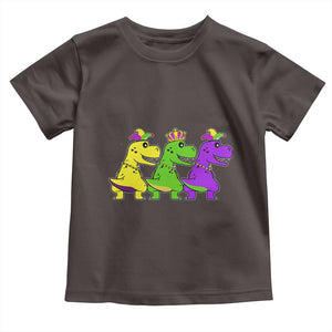 Mardi Gras Toddler T Shirt Kids Trex Dinos Toddler Boys TS10 Dark Chocolate Print Your Wear