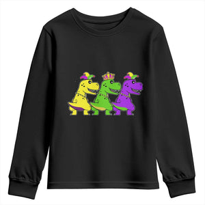 Mardi Gras Youth Sweatshirt Kids Trex Dinos Toddler Boys TS10 Black Print Your Wear