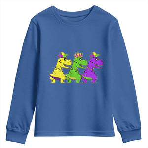 Mardi Gras Youth Sweatshirt Kids Trex Dinos Toddler Boys TS10 Royal Blue Print Your Wear