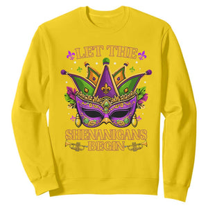 Let The Shenanigans Begin Mardi Gras Sweatshirt Masquerade Mask Beads TS10 Daisy Print Your Wear