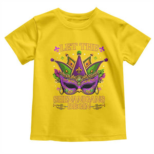 Let The Shenanigans Begin Mardi Gras Toddler T Shirt Masquerade Mask Beads TS10 Daisy Print Your Wear