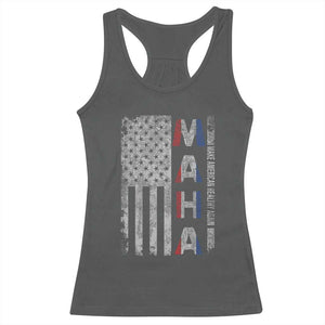 MAHA Make America Healthy Again Racerback Tank Top Trump RFK Jr Kennedy Medical Freedom USA Flag TS10 Dark Heather Print Your Wear