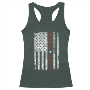 MAHA Make America Healthy Again 2025 Racerback Tank Top Trump RFK Jr Kennedy Medical Freedom USA Flag TS10 Dark Forest Green Print Your Wear