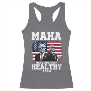 Trump Kennedy Racerback Tank Top RFK MAHA Make America Healthy Again 2025 USA Flag TS10 Charcoal Print Your Wear
