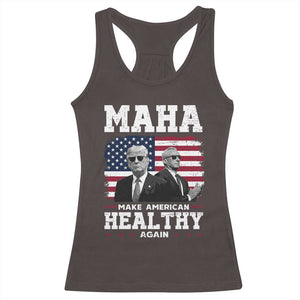 Trump Kennedy Racerback Tank Top RFK MAHA Make America Healthy Again 2025 USA Flag TS10 Dark Chocolate Print Your Wear