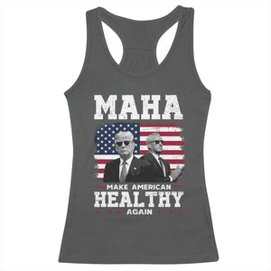 Trump Kennedy Racerback Tank Top RFK MAHA Make America Healthy Again 2025 USA Flag TS10 Dark Heather Print Your Wear