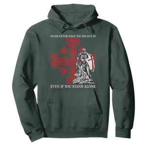 Catholic Knight Templar Crusader Cross Hoodie Kingdom Of Jerusalem TS10 Dark Forest Green Print Your Wear