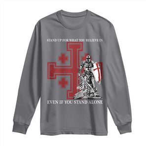 Catholic Knight Templar Crusader Cross Long Sleeve Shirt Kingdom Of Jerusalem TS10 Charcoal Print Your Wear