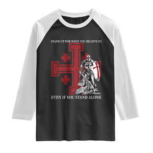Catholic Knight Templar Crusader Cross Raglan Shirt Kingdom Of Jerusalem TS10 Black White Print Your Wear