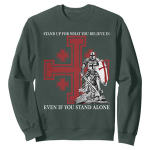 Catholic Knight Templar Crusader Cross Sweatshirt Kingdom Of Jerusalem TS10 Dark Forest Green Print Your Wear