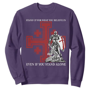 Catholic Knight Templar Crusader Cross Sweatshirt Kingdom Of Jerusalem TS10 Purple Print Your Wear