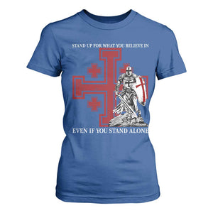 Catholic Knight Templar Crusader Cross T Shirt For Women Kingdom Of Jerusalem TS10 Royal Blue Print Your Wear