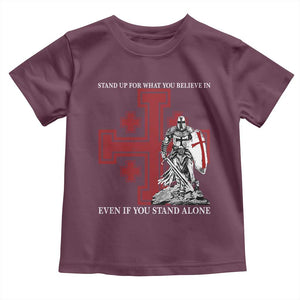 Catholic Knight Templar Crusader Cross Toddler T Shirt Kingdom Of Jerusalem TS10 Maroon Print Your Wear