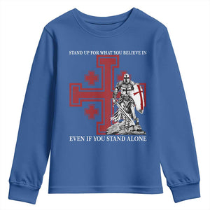 Catholic Knight Templar Crusader Cross Youth Sweatshirt Kingdom Of Jerusalem TS10 Royal Blue Print Your Wear