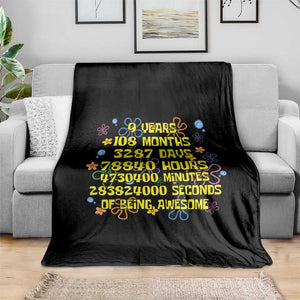 9th Birthday Gifts Throw Blanket Flowers Girl Son Boy 9yr 9 Year Old Bday TS10 Print Your Wear