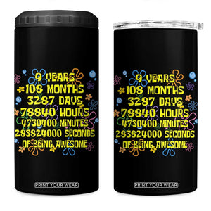 9th Birthday Gifts 4 in 1 Can Cooler Tumbler Flowers Girl Son Boy 9yr 9 Year Old Bday TS10 One Size: 16 oz Black Print Your Wear