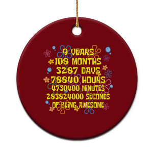 9th Birthday Gifts Ceramic Ornament Flowers Girl Son Boy 9yr 9 Year Old Bday TS10 1pc Red Print Your Wear