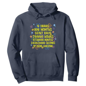 9th Birthday Gifts Hoodie Flowers Girl Son Boy 9yr 9 Year Old Bday TS10 Navy Print Your Wear