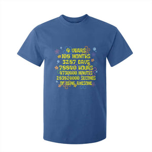 9th Birthday Gifts T Shirt For Kid Flowers Girl Son Boy 9yr 9 Year Old Bday TS10 Royal Blue Print Your Wear