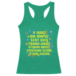 9th Birthday Gifts Racerback Tank Top Flowers Girl Son Boy 9yr 9 Year Old Bday TS10 Irish Green Print Your Wear