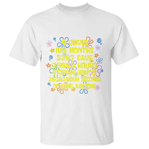 9th Birthday Gifts T Shirt Flowers Girl Son Boy 9yr 9 Year Old Bday TS10 White Print Your Wear