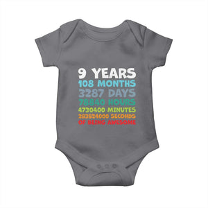 9 Year Old Bday Baby Onesie Son Boy 9yr 9th Birthday Gifts TS10 Charcoal Print Your Wear