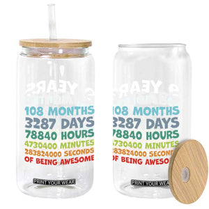 9 Year Old Bday Glass Can Son Boy 9yr 9th Birthday Gifts TS10 Print Your Wear