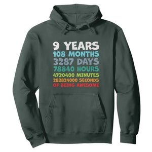 9 Year Old Bday Hoodie Son Boy 9yr 9th Birthday Gifts TS10 Dark Forest Green Print Your Wear