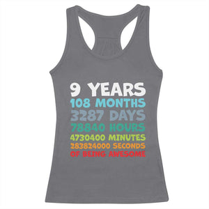 9 Year Old Bday Racerback Tank Top Son Boy 9yr 9th Birthday Gifts TS10 Charcoal Print Your Wear